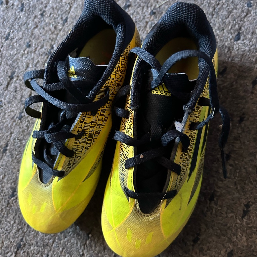 Adidas Kids Black and Yellow Soccer cleats